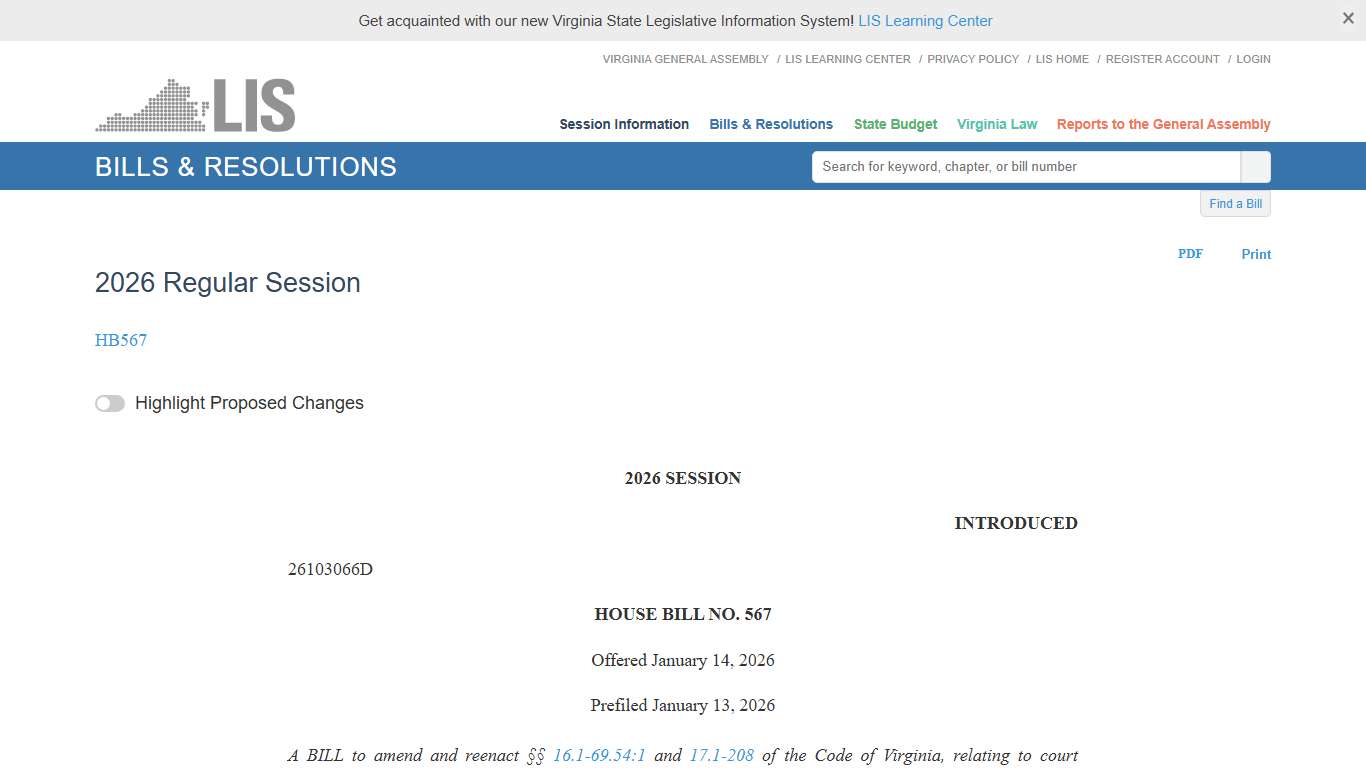HB567 - 2026 Regular Session LIS
