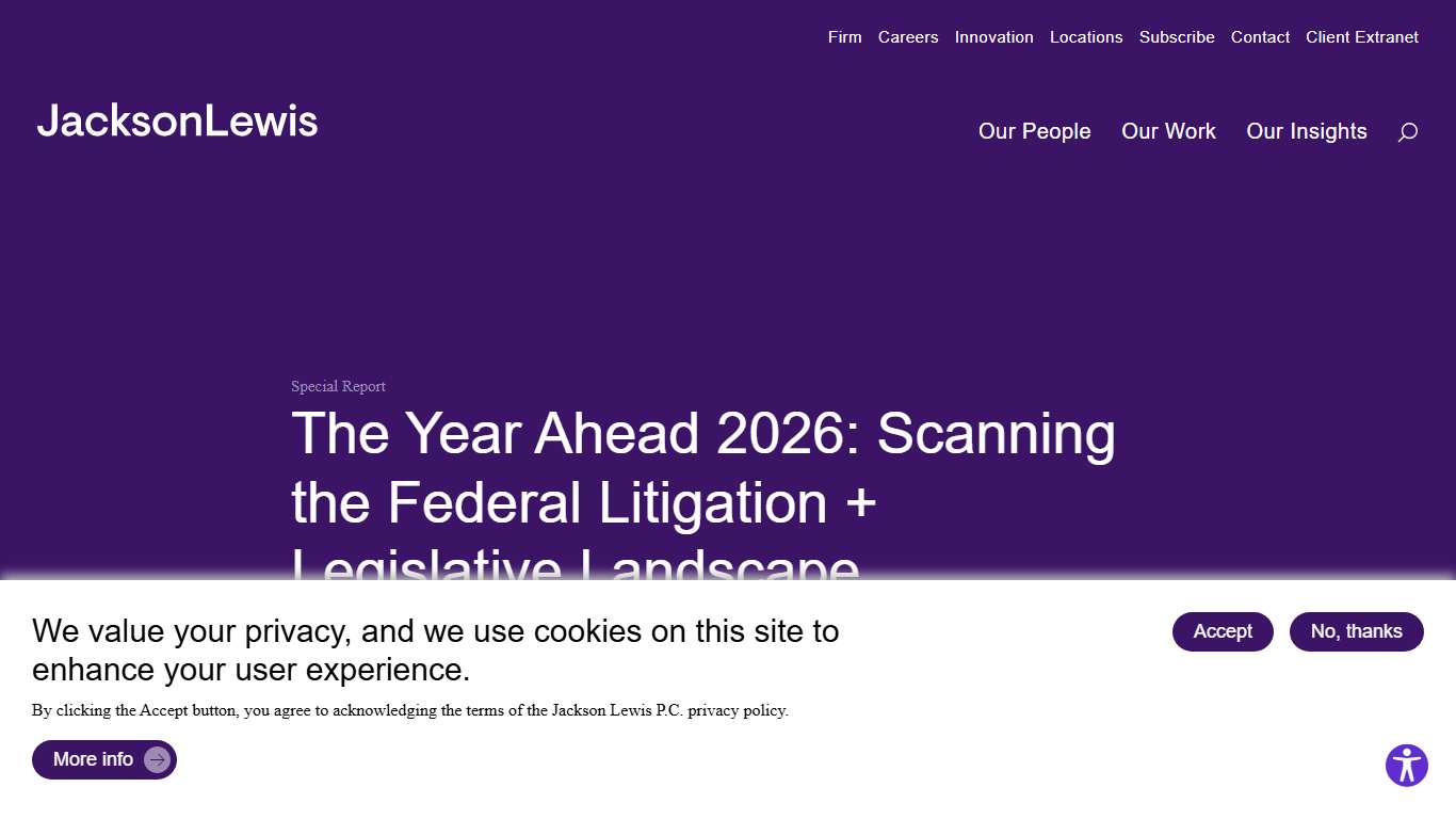 The Year Ahead 2026: Scanning the Federal Litigation + Legislative Landscape - Jackson Lewis