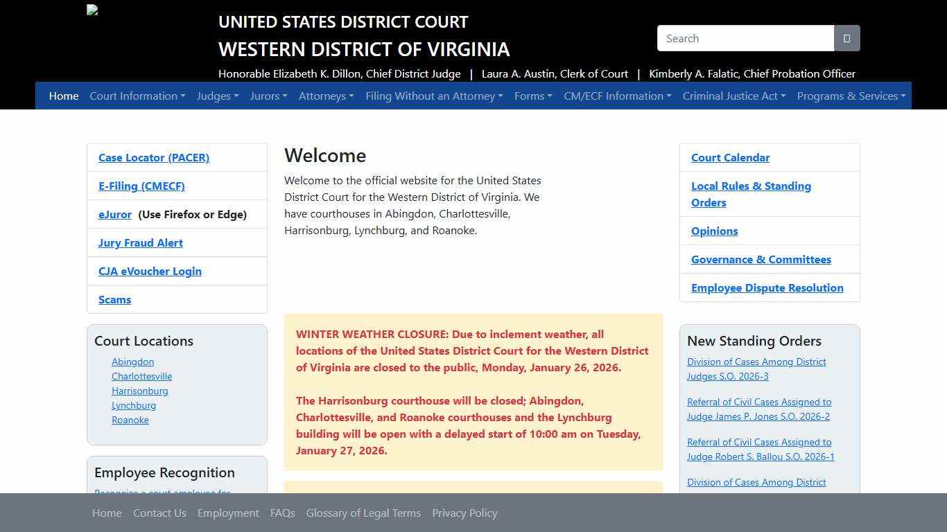 Home - U.S. District Court Western District of Virgina