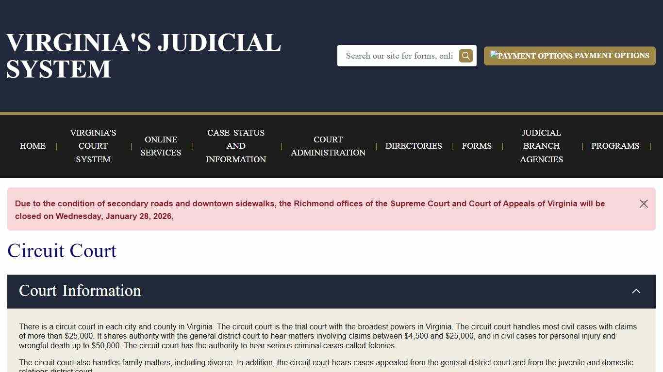 Circuit Court Virginia Court System